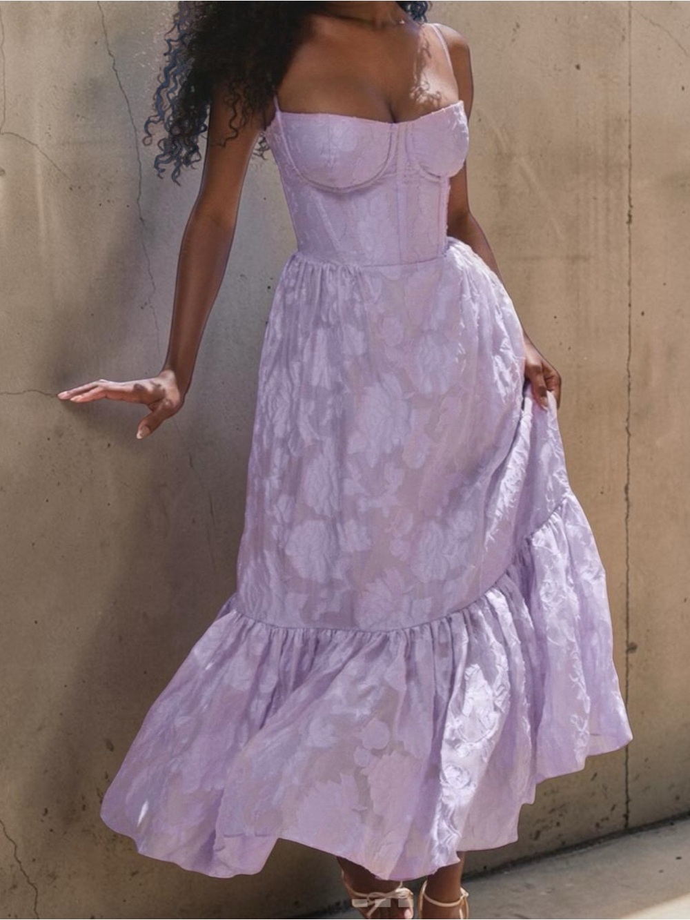 Organza Corset Midi Dress Size L